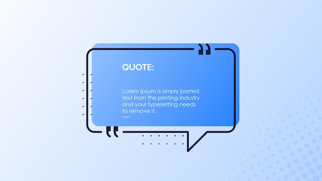 Bubble Quote Design with simple background