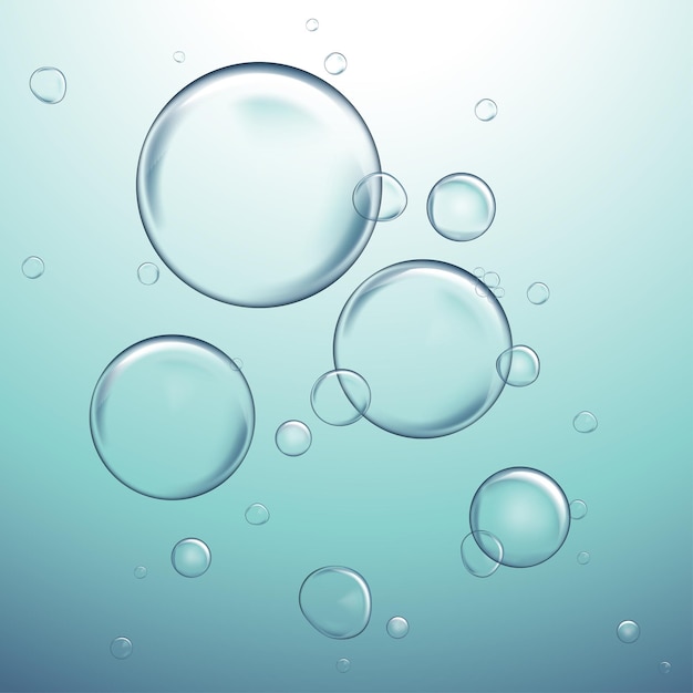 Bubbles in clear water background