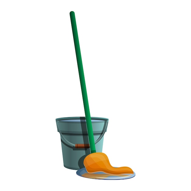 Bucket mop icon Cartoon of bucket mop vector icon for web design isolated on white background