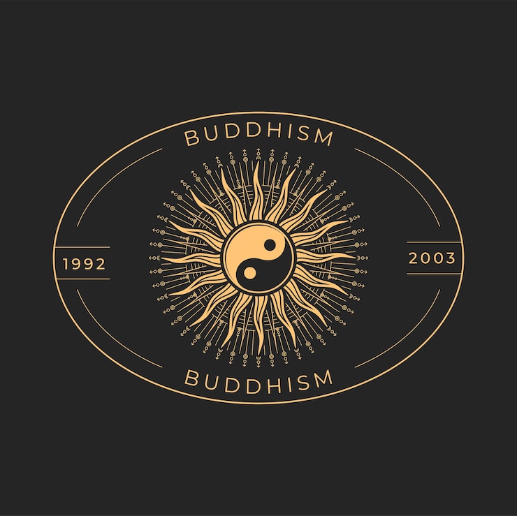 Vector buddhism religion sacred astrology or magic icon