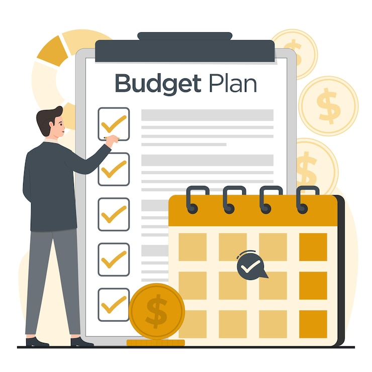 Budget plan financial planning concept vector illustrator financial analyst management