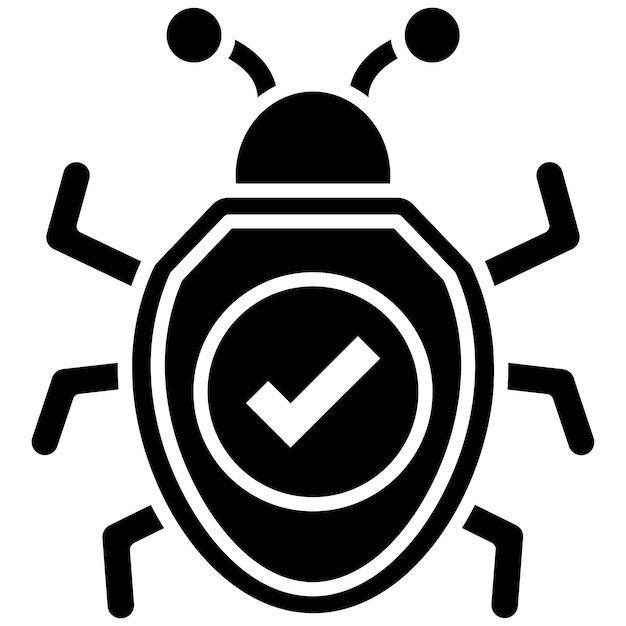 bug fixing glyph solid black illustration