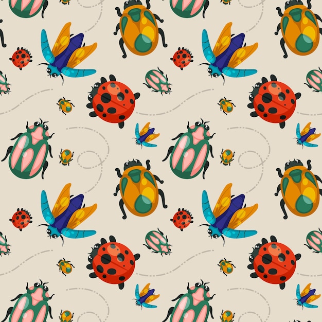 Bugs and Insect Seamless Pattern Vector