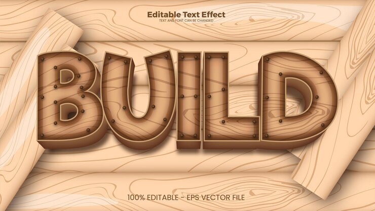 Vector build editable text effect in modern trend style