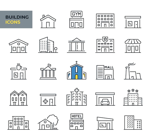 building web icons in line style vector illustration