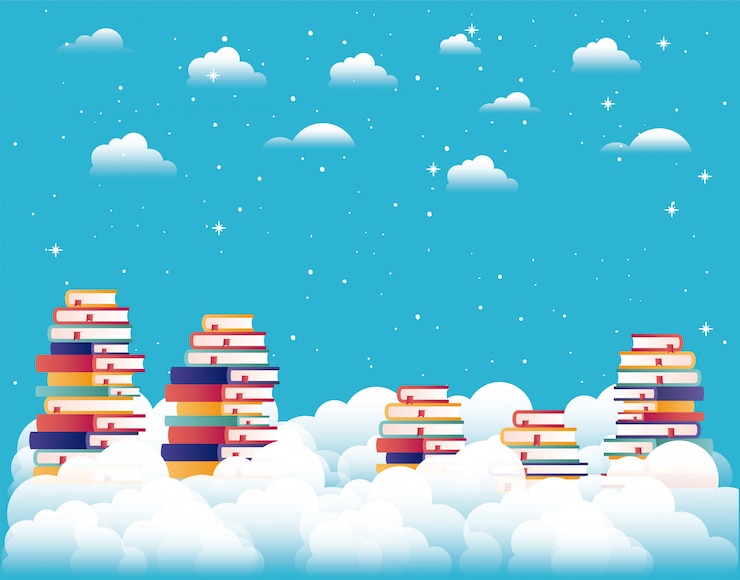 Vector buku teks di langit