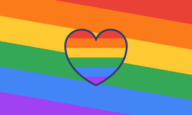 Bulan Kebanggaan LGBT di bulan Juni, bendera LGBT, bendera Pelangi, konsep cinta, poster kreatif, ilustrasi Vektor