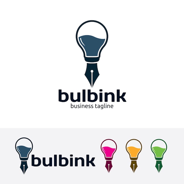 Bulb ink vector logo template