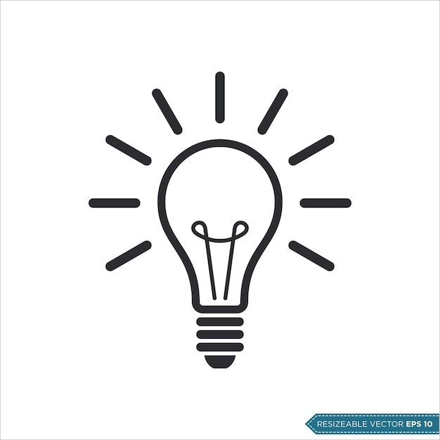 Bulb Lamp Icon Vector Template Illustration Design