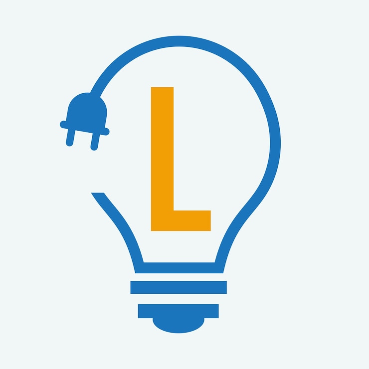 Vector bulb logo on letter l concept for electrical symbol electricity sign