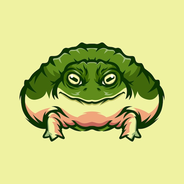 Bull frog character or mascot logo