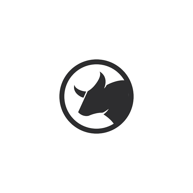Bull head logo vector icon illustration