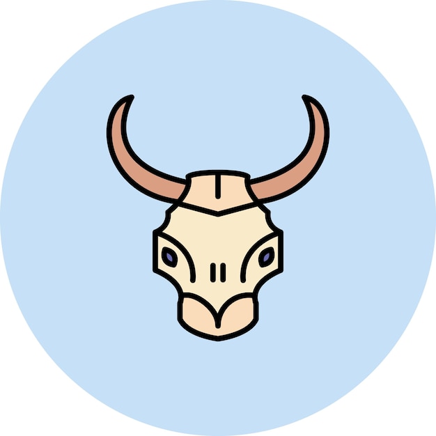 Bull Skull Flat Illustration