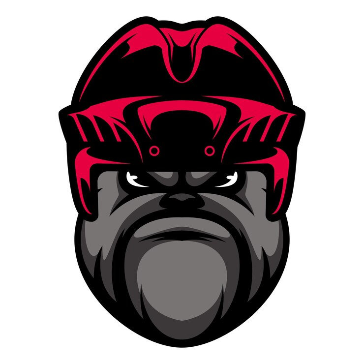 Vector bulldog hockey helmet