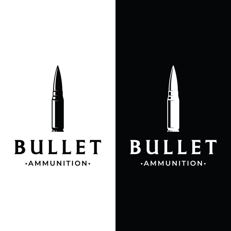 Bullet ammunition logo template design with vintage style