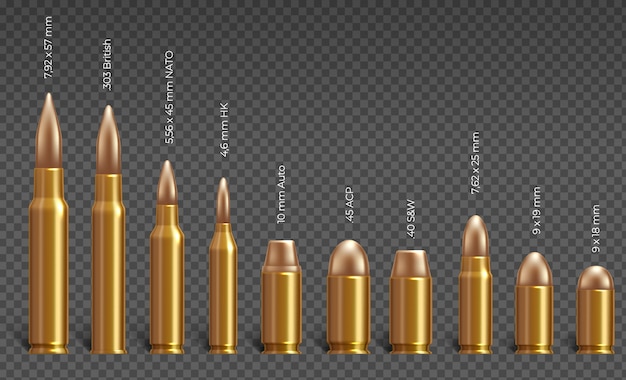 Bullet set in realistic design