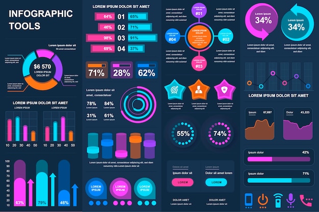 Bundle infographic UI UX KIT elements elements   template