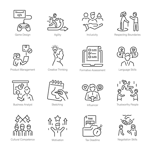 Bundle of Linear Style Talent Icons