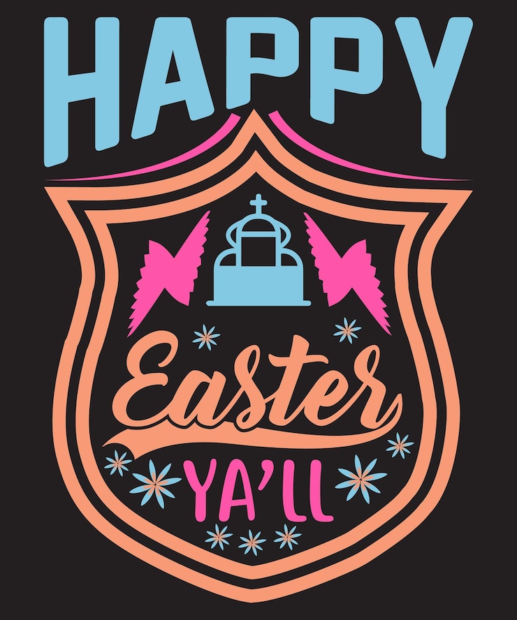 Vector bunny easter day tshirt design vector