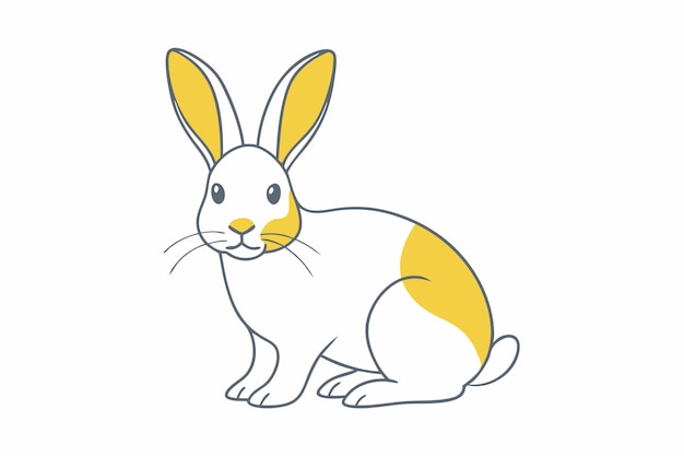 Bunny illustration on white background