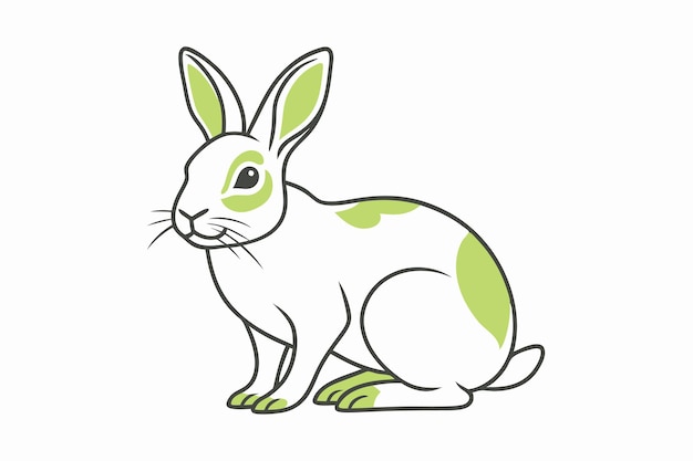 Bunny illustration on white background
