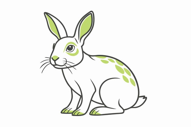 Bunny illustration on white background