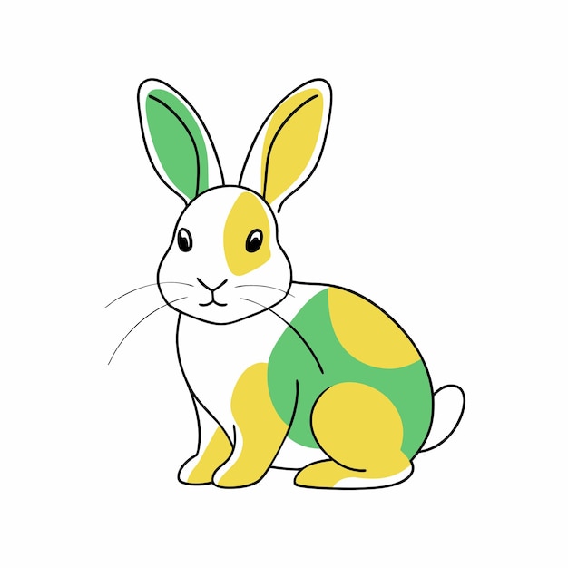 Bunny illustration on white background