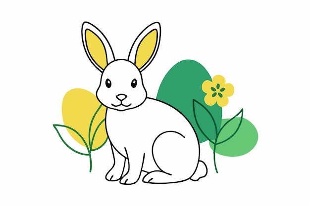 Bunny illustration on white background