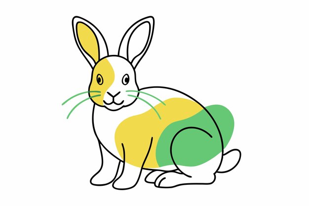 Bunny illustration on white background