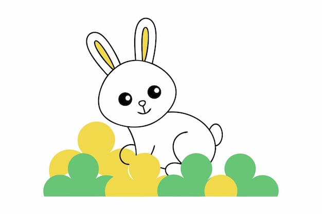 Bunny illustration on white background