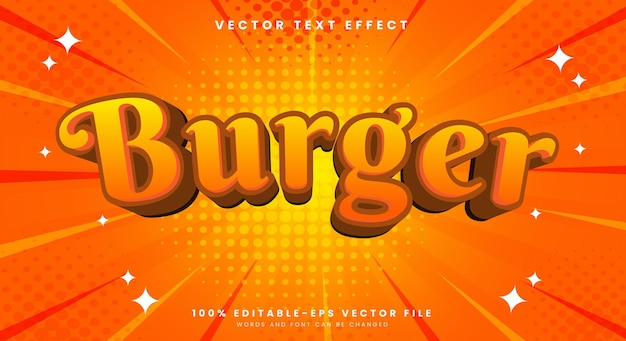 Burger editable text effect Template suitable for fast food product
