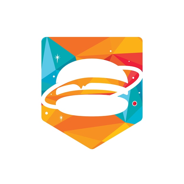 Burger planet vector logo design