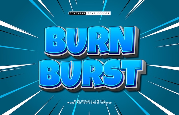 burn burst editable text effect with a game and play text style