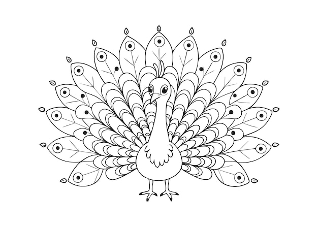 Burung merak yang digambar tangan
