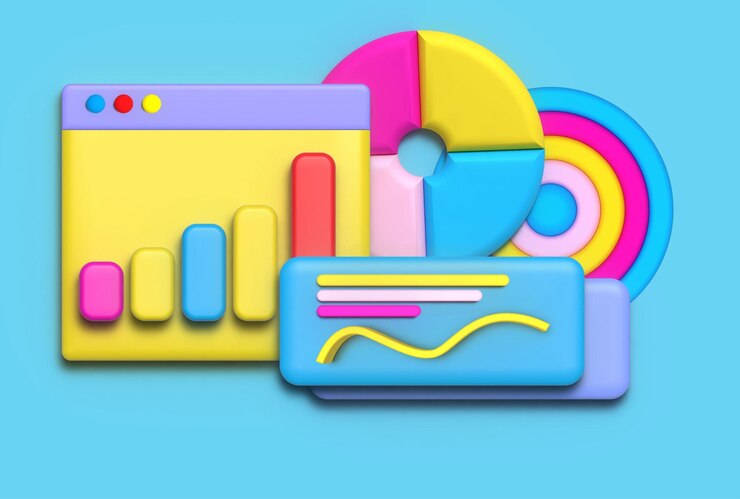 Vector business 3d illustration or business growth data analysis note