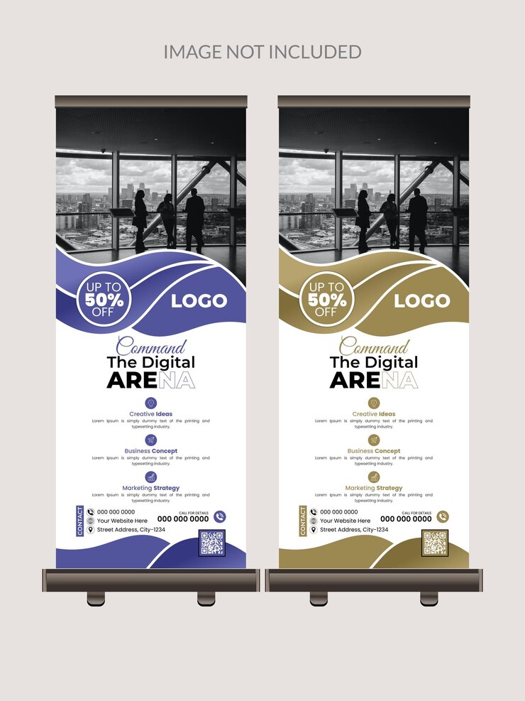 Vector business agency roll up banner design or pull up banner template