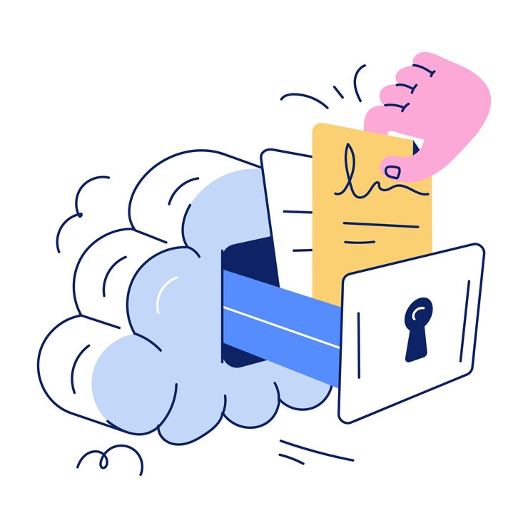 Vector business and media mini doodle illustration