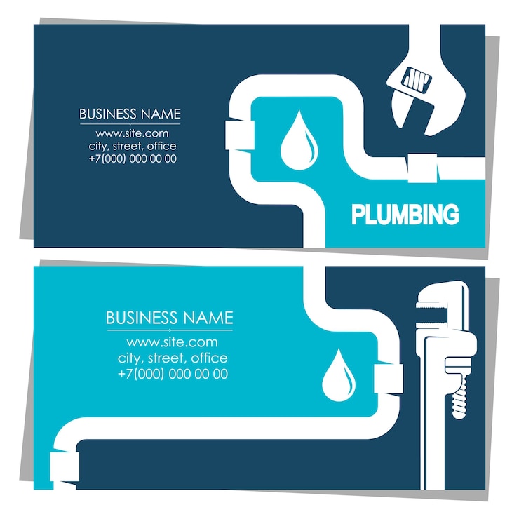 Business card concept plumbing and plumbing repair