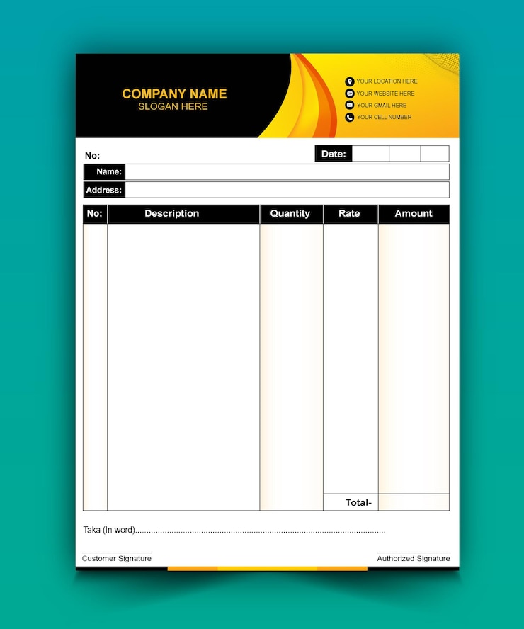 business cash memo design template