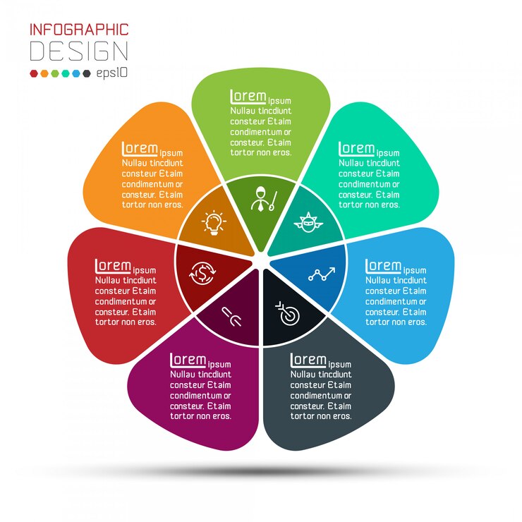 Business circle shape infographic template groups bar.