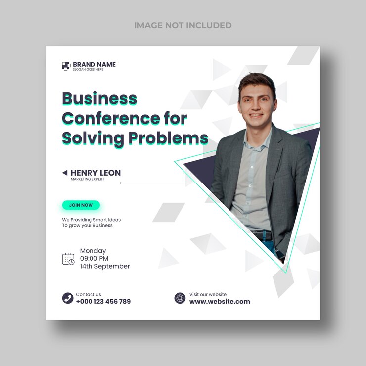 Business conference live webinar and corporate social media post banner template