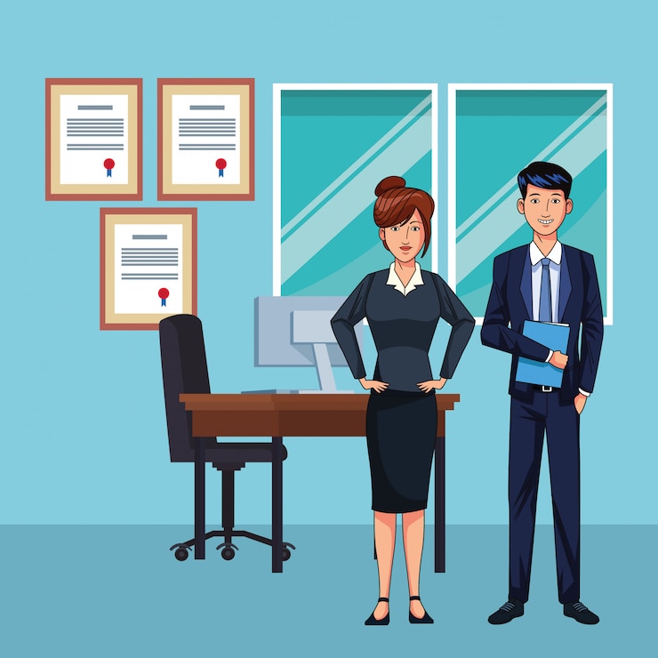 Vector business couple avatar