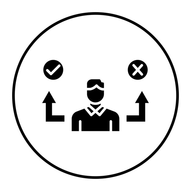 business decision vector icon can be used for business and finance iconset