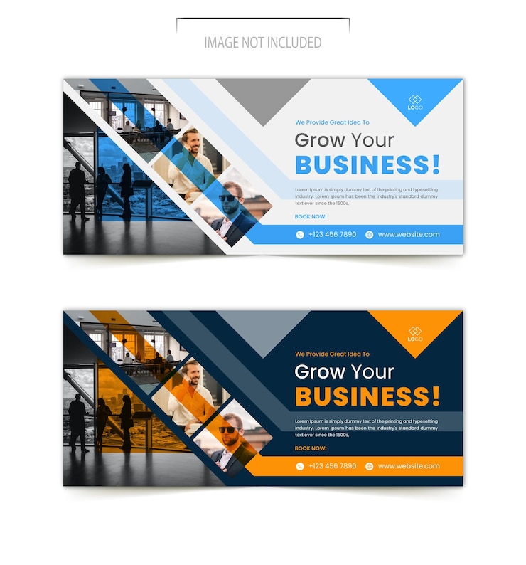 Vector business facebook linkedin twitter cover and youtube cover design template