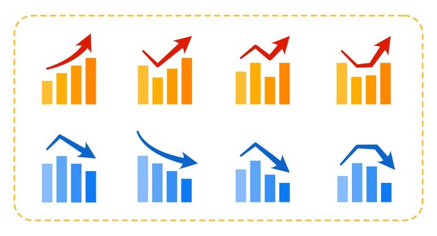 Business Growth Graph Icon Illustration