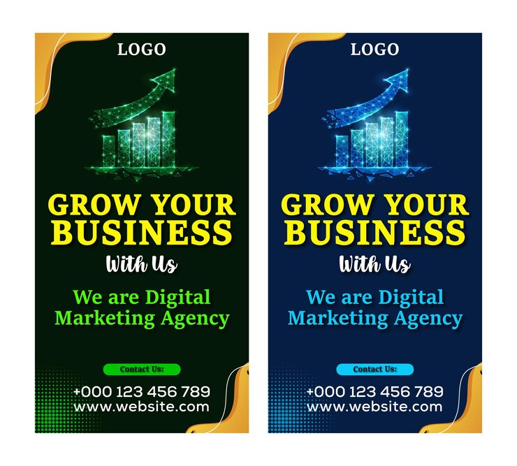 Vector business growth with digital marketing