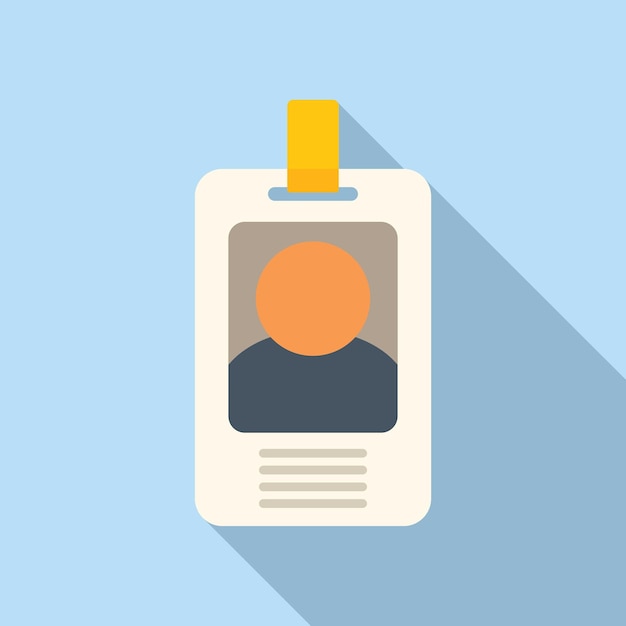Business id card icon flat vector Office tag Personal template