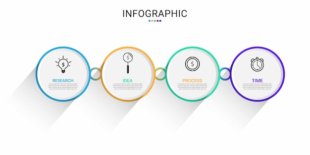 business info graphic template 4 steps time loop model modern design presentation