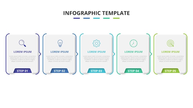 Business infographic 5 step element template