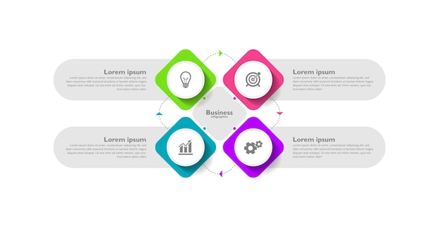 Business infographic design abstract background template colorful with four step
